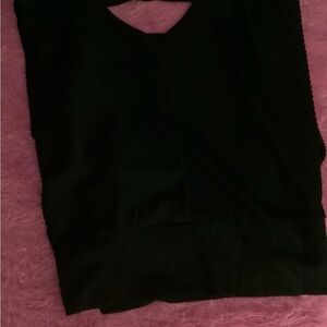 NWT BLACK SHIRT BY JUST BE, FRONT & BACK V-NECK SIZE JUNIOR L, GREAT GIFT IDEA